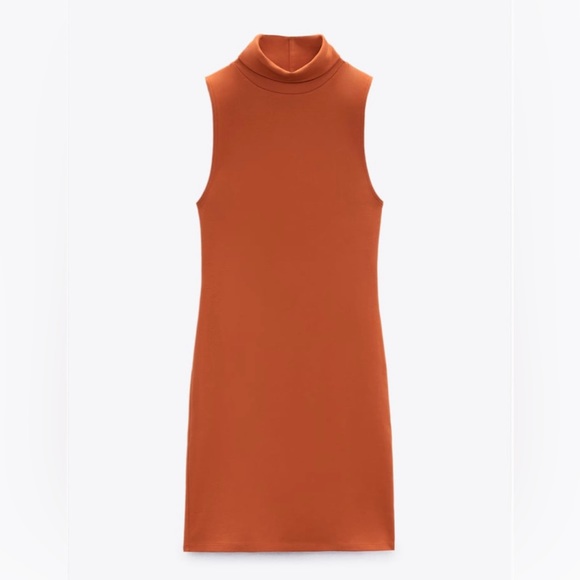 Orange Zara Fall Turtleneck Dress - Picture 1 of 2